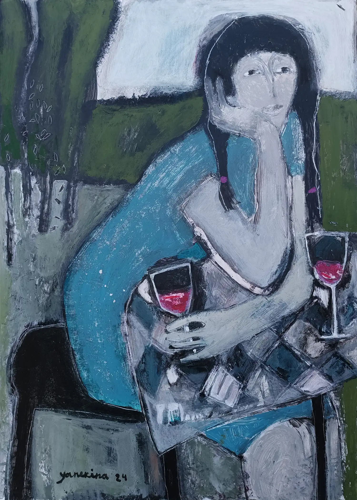 "Vakare" akrilas, kartonas 70x50 cm.